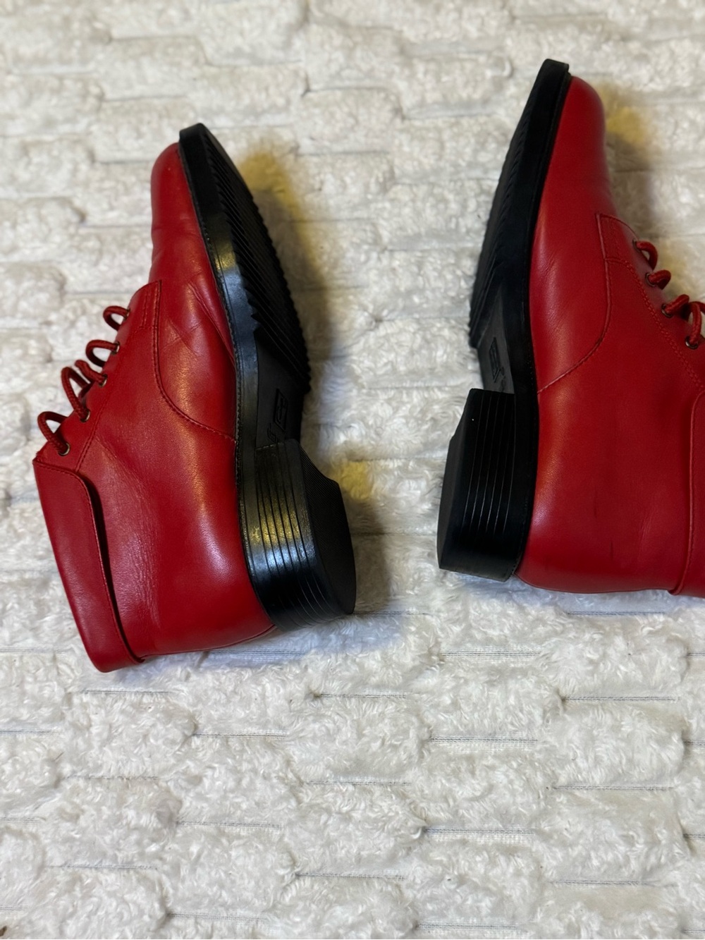 Vintage Danexx Red Lace-Up Booties Size 6.5 Retro Ankle Boots - Picture 8 of 13